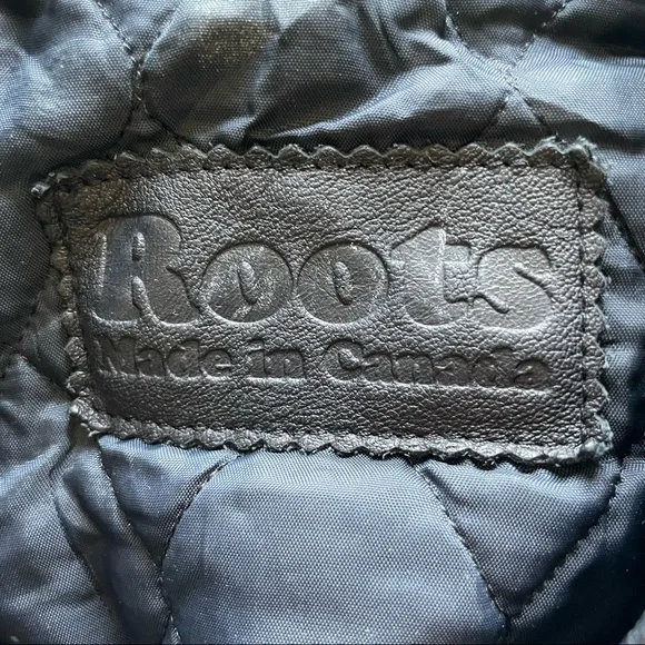 Roots Navy Leather Embroidered USA Vest - Picture 8 of 11
